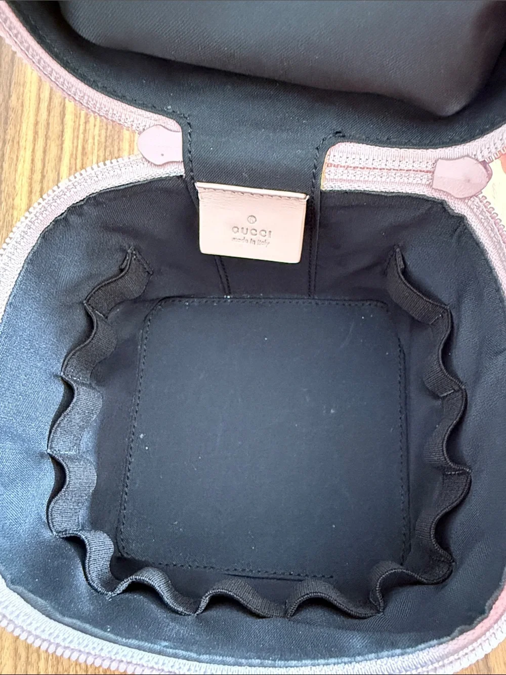 Vintage Gucci Pink GG Canvas Vanity Case with Top Handle